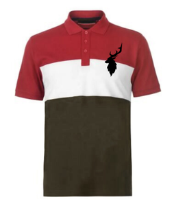 Polo homme à blocs de couleur, manches courtes, 100% coton tricoté, respirant, design décontracté, avec logo personnalisé sur le devant des polos. - Product Image 5
