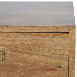 Tables de chevet en bois naturel tendance européenne meubles de chambre à coucher de style boho table de chevet avec deux tiroirs - Product Image 3