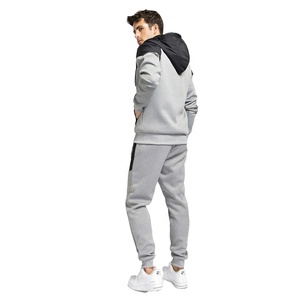 Wholesale Winter Eco-Friendly Custom Logo Casual Breathable Hooded Solid Lightweight Unisex 100% Polyester Track <b>Suit</b> Jogging - Product Image 6