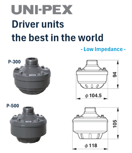 Uni-pex P12-01 Unité Haut-parleur à large boîtier en aluminium, Diffuseur audio automobile haut de gamme, Haut-parleur à compression noir, Moteurs de compression, Fréquences aiguës/graves - Product Image 2