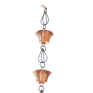 Amazing Cup <b>Metal</b> Rain Chain Copper Antique <b>Metal</b> Outdoor <b>Garden</b> Decor Flower Rain Chain Custom Rainwater Catcher - Product Image 5