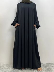 Abayas en viscose personnalisées modestes pour femmes respirantes anti-rides coupe ample ourlet évasé hijab du Ramadan vêtements islamiques - Product Image 6