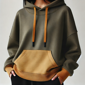 เสื้อฮู้ดดี้แบบสวมหัวทรงโอเวอร์ไซส์ ผ้าคอตตอน 100% คุณภาพสูง 500 แกรม แบบยูนิเซ็กซ์  ทรงครอป สำหรับใส่โลโก้แบบสั่งทำ  แบบซิป  สีพื้น  สำหรับฤดูหนาว - Product Image 3