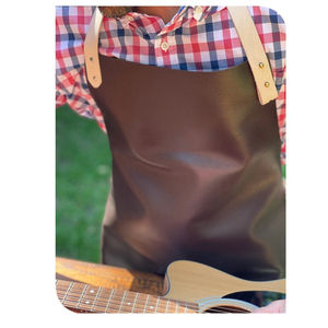 CE ชุดผ้ากันเปื้อนหนังลายเชฟผู้ชายสไตล์ใหม่พร้อมกระเป๋าขนาดใหญ่2ช่องสำหรับบาริสต้าบาร์เทนเดอร์บาร์บีคิว - Product Image 6