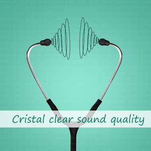 Stéthoscope pédiatrique néonatal OTICA à double tête en acier inoxydable, diaphragmes accordables, tube de 29 pouces, embouts d'oreille souples (noir) - Product Image 3