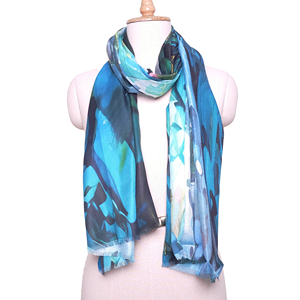Custom Printed Modal Long Summer Women's <b>Pashmina</b> Shawls Chiffon Stoles Scarves for Wedding Gifts and Event Accessories - Product Image 4