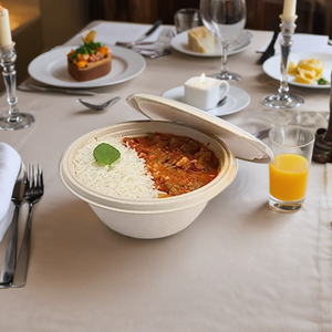 Nouveaux bols à soupe jetables en papier biodégradable de taille standard de 1000 ml, personnalisés, durables, écologiques, avec couvercle, design zen asiatique - Product Image 2