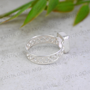 Hot Selling 925 Sterling Silver Rectangle Shape 10x8mm Blank Stone Setting Bezel Ring Ashes Resin Fill Keepsake Jewelry <b>For</b> Her - Product Image 5
