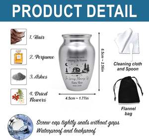 Urnes commémoratives extérieures personnalisées de camping forestier pour la crémation des cendres humaines Urne en acier inoxydable gravée pour l'enterrement Urne de taille personnalisée - Product Image 2
