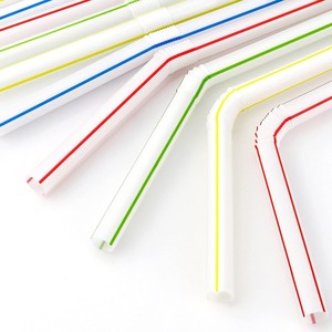 6 mm <b>Drinking</b> <b>Straws</b> – Flexible, Individually Paper or BOPP Wrapped, Food-Grade <b>Plastic</b> - Product Image 1