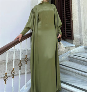 Abaya musulmane pour femmes de qualité supérieure en gros OEM, robe musulmane pour femmes, abaya ouverte de Dubaï, robe femme élégante et modeste - Product Image 3