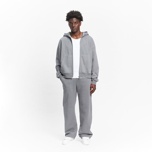 Sudadera con capucha personalizada Vintage Wash Heavyweight 100% algodón Color sólido Cremallera de gran tamaño para hombres y mujeres Streetwear para invierno - Product Image 3