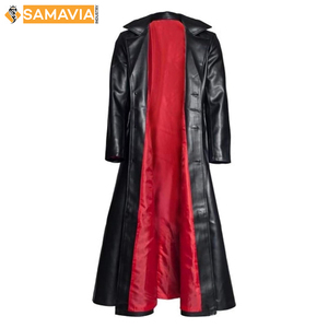 SAMAVIA Classic Leather Women's Genuine Cowhide Outerwear Vintage Long Trench Jacket Elegante Warm Spring Anti-Wrinkle Fur Trim - Product Image 3