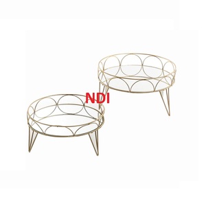 Cupcake Postre Metal Cake Stand Venta caliente Hotel Restaurante Fiestas Uso Accesorios Rose Gold Plated Metal Cake Server Plate - Product Image 1