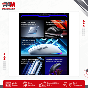 Chuột chơi game không dây ba chế độ đen trắng nhẹ, chất lượng tốt nhất dành cho người thuận tay phải, tương thích với máy tính xách tay - Product Image 6