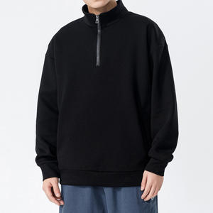 Sweat à capuche blanc pour homme de grande taille avec logo personnalisé pull d'hiver veste à motif solide doublure tricotée 100% coton biologique vente en gros - Product Image 3