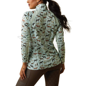 Camiseta de manga larga para mujer, camiseta ecuestre de equitación, camiseta ecuestre OEM, conjunto de equitación superior para montar a caballo - Product Image 2