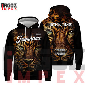 Sudadera con capucha personalizada clásica para hombre de MOQ bajo 100% poliéster con logotipo de mascota sublimado diseño de animales para ropa de invierno informal - Product Image 2