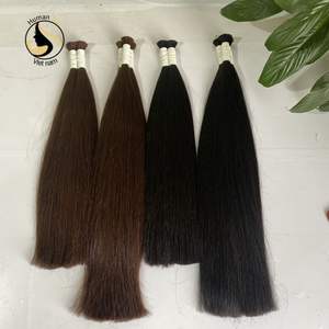 Extension de cheveux humains vierges lisses, 100%, naturels, cuticules alignées, commande en vrac, 20 pièces par lot - Product Image 4