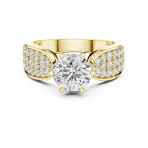 Anillo de Oro Rosa de 14K con Diamante Redondo Cultivado en Laboratorio |   Anillo de Aniversario |   Diamante Cultivado Nuevo - Product Image 2