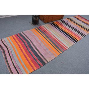 3.6x12.9 ft Vintage Turkish Rug, <b>Runner</b> Rug, Kilim <b>Red</b> Wool Rug - Product Image 2