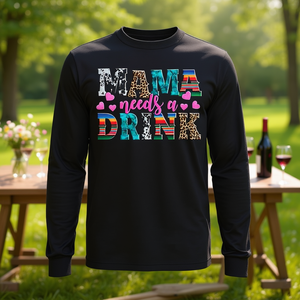 Camiseta de Manga Larga Western Mama para Amantes del Vino o la Cerveza, Regalo del Día de la Madre para una Mamá que Aprecia el Vino - Product Image 3