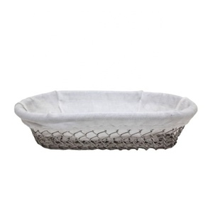 Latest Decorative Storage Containers <b>Cloth</b> & Iron Round Wire Bowl Nickel Plated <b>Silver</b> Color Fruit Bow in Bulk - Product Image 6