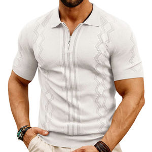 Camisa de Negocios Casual para Hombre, Nueva Colección 2025, con Cierre de Cremallera, Corte Entallado, 100% Algodón, Diseño Bordado, Secado Rápido, Manga Corta - Product Image 5