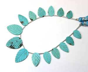 อะริโซนาเทอร์ควอยซ์ลูกปัดทรงลูกแพร์อัญมณีสีเงินธรรมชาติสำหรับทำสร้อยคอและแกะสลัก - Product Image 3