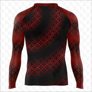 T-shirt de compression à manches longues pour hommes BJJ MMA Rash guards en polyester personnalisé par sublimation Rash Guard Entraînement Vêtements de fitness - Product Image 6