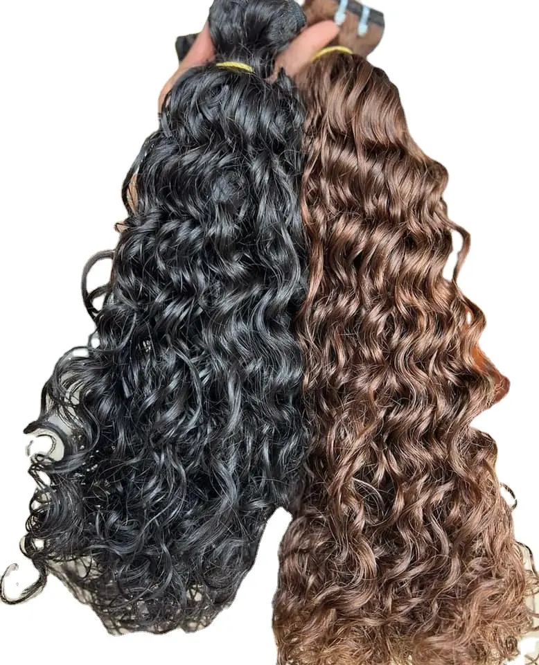 Kualitas tinggi Pixie Curl 100% bundel rambut manusia 10 sampai 26 inci kain Genius grosir Vietnam Virgin bundel rambut keriting