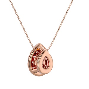 Collier pendentif en or 14 carats avec diamant taille poire, chaîne à maillons halo en forme de goutte d'eau pour femme - Product Image 2
