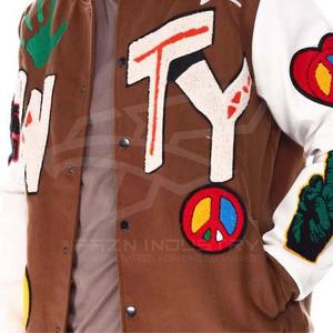Chaqueta Letterman de calidad superior, chaqueta de béisbol bordada de chenilla personalizada, chaquetas universitarias para hombre - Product Image 5