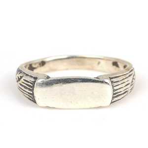 Anillo de Plata de Ley 925 Oxidado con Piedras de 6 x 14 mm, Anillo con Engaste de Bisel para Uso Diario, Chapado en Rodio, para Regalo - Product Image 4