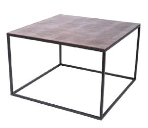 Ensemble de 2 tables d'appoint traditionnelles en aluminium couleur or Mobilier de salon écologique - Product Image 5