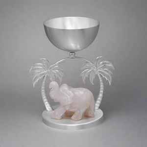 Tazón de tuerca de elefante y Palmera para el hogar, Hotel, restaurante, mesa y vajilla, Color plateado, forma redonda, tazón para servir frutas secas - Product Image 5