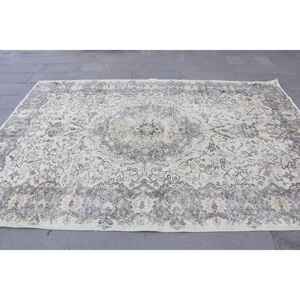 Alfombra Turca Vintage, Grande, 6.46x9.4 pies (197x287 cm), Alfombra de Lana Gris Abstracta - Product Image 4