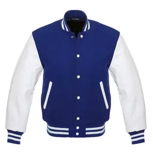 Vintage Varsity ceketler beyaz erkekler için özel düz şönil nakış 100% tüm yün kış letterman kolej ceketi