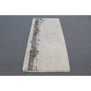 Tapis turc vintage 2,8 x 5,9 pieds, tapis d'appoint, tapis Ikat blanc - Product Image 1