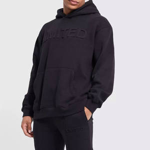 Chándales de moda en relieve 3D de tela de alta calidad a la venta/ropa de calle lisa en blanco personalizada para hombre chándales con jersey en relieve - Product Image 4