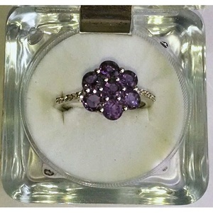 แหวนพลอยแอมะทิสต์ธรรมชาติสำหรับผู้หญิงจาก Shah Gems ทำจากเงินแท้ 925 ประดับคริสตัล - Product Image 1