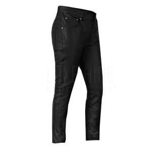 Pantalon en cuir de qualité supérieure Prix de gros d'usine Pantalon en cuir avec logo personnalisé pour hommes - Product Image 4