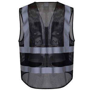 Gilet de sécurité de moto réfléchissant personnalisé noir haute visibilité uniforme de travail de Construction gilet de classe 2 pour le contrôle de la circulation - Product Image 4