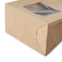 Sacs à fond plat en PLA avec fenêtre, 15x10x25 cm, grands sacs d'emballage pour noix, pour boulangerie - 500 pièces/carton
