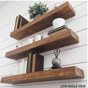 Wood <b>Wall</b> Mounted Shelving Unit Three-Layer Rectangle Minimalist <b>Storage</b> <b>Rack</b> For Living Room Durable Home Organization - Product Image 5
