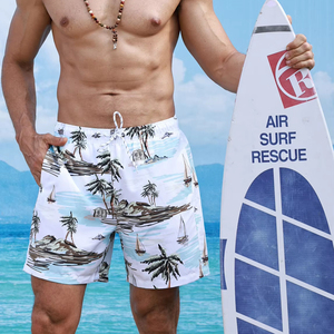 Nuevo diseño de los hombres Floral Swim Trunk Summer Vacation Hombres Casual Surf Shorts 5 puntos Liner Beach Pants DDP Shipping - Product Image 2