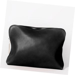 Bolsa de cosméticos de cuero genuino de Color negro de nuevo diseño 2024 con logotipo personalizado - Product Image 1