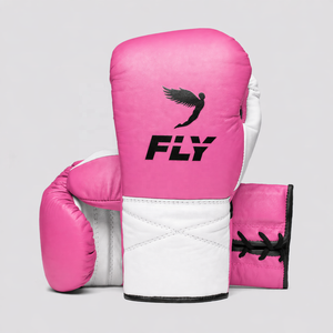 Gants de boxe personnalisés OEM professionnels rouges et blancs, gants de sparring sur mesure avec logo personnalisé, en cuir véritable, à lacets - Product Image 5