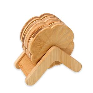 Decor Deck Kitchen Accessories Floral Wooden Coaster Holder Flower Shape Wooden Coaster New Design - Product Image 6