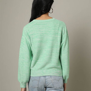 Nuevo diseño Otoño Invierno mujer sudaderas suelta moda pulóver Crop Top mujeres cuello redondo sudaderas - Product Image 2
